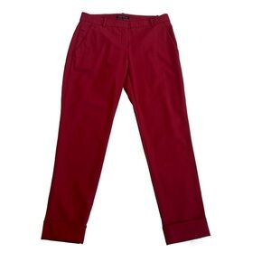 Theory red ankle pants cuffed hem Sz 6 🇨🇦